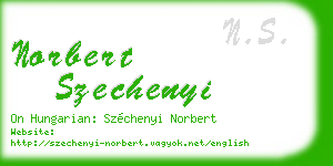 norbert szechenyi business card