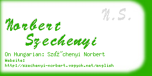 norbert szechenyi business card